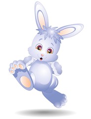 Coniglio Cartoon Corre-Running Little Rabbit-Vector