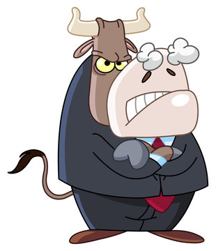 Angry business bull