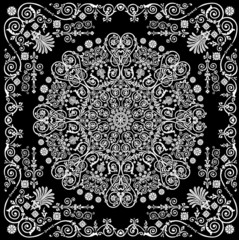 round white pattern in designed frame