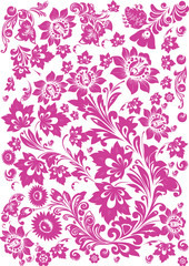 background with traditional pink flowers