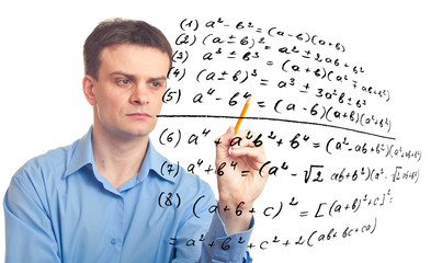 Young teacher and Mathematical formula.