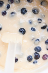 Blueberries in batter
