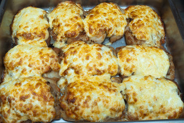 baked with mayonnaise and cheese