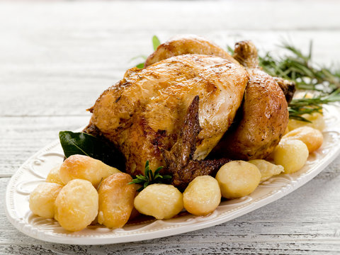 chicken  with potatoes-pollo arrosto e patate
