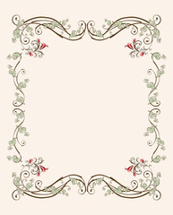vintage floral frame with tulips