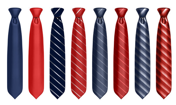 neck tie set 3d illustration