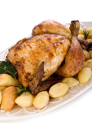 chicken  with potatoes-pollo arrosto e patate