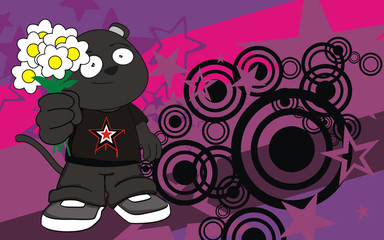 panther kid cartoon background1