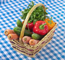 basket with vegetables on the table