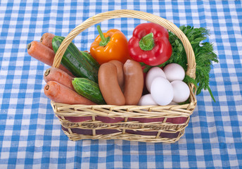 basket with groceries