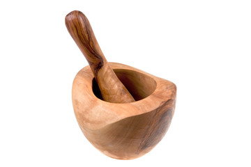 wooden mortar