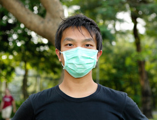 young man wearing face mask