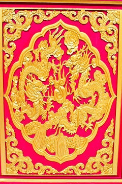 Golden dragons background