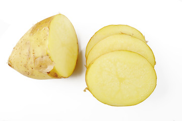 cut potato on background