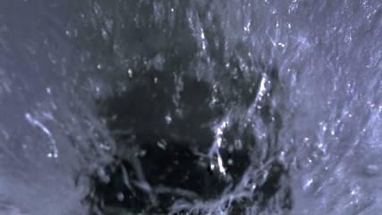 Hoover aqua filter. Macro Slow motion