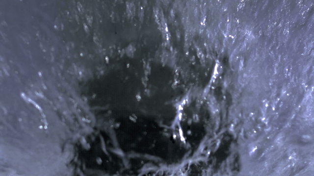 Hoover aqua filter. Macro Slow motion