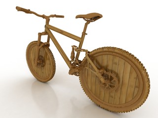 3d wooden model of sporting bicycle