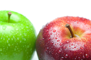 apple with water drops isolated on white