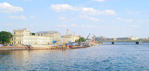 Obraz premium urban landscape with river Neva