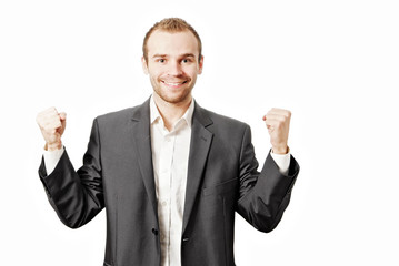 Young businessman isolated on white background