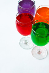 Glasses with colorful soda