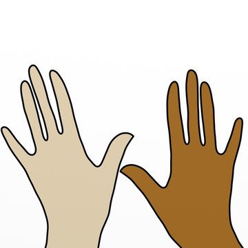 mani bianche e nere