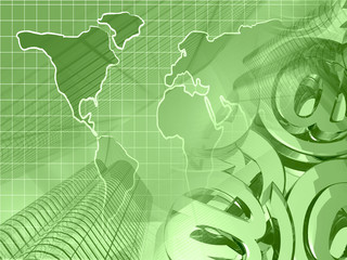 Business collage, in greens