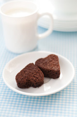 Heart-shaped brownies