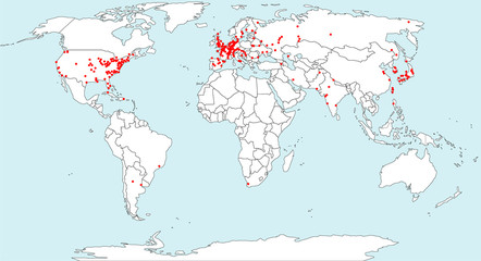 vector map of world NPS location