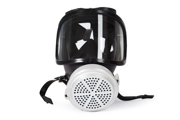 gas mask on white with clipping path