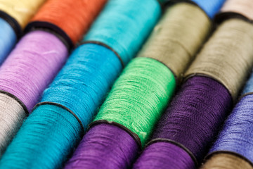 bobbins of lurex thread