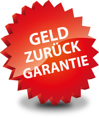 Button Rund Geld zurück Garantie