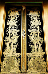 Thai art mural door and windows