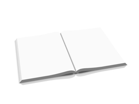 blank open book isolated on white background