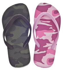 Masculine and Feminine Camouflage Flip Flop Sandals