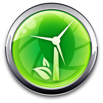 green button; eco windmill