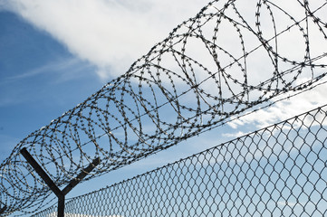 fence with barbed wire