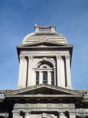 Seagull rests on top of United States Custom House in Portland