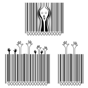 The scream and victims of consumerism - creative barcodes