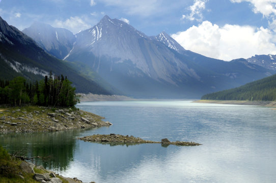 Medicine Lake in Jasper National Park in Alberta Canada