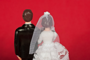 Hochzeitspaar von hinten
