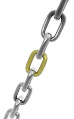 Fototapeta premium chaîne en argent avec maillon en or
