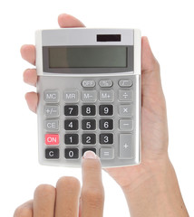 hand with calculator