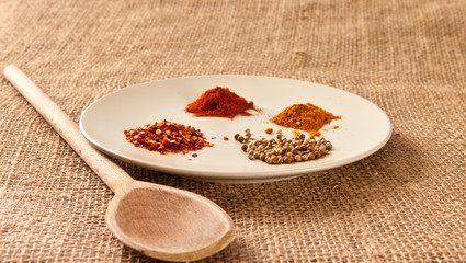 Spices on a plate