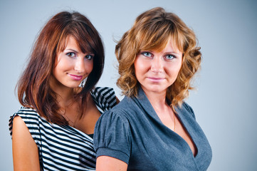 Studio portrait of girlfriends