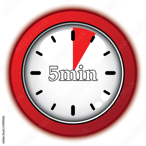 set the timer for 5 minutes