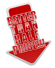 Half price sticker