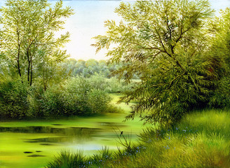 Obraz na płótnie Canvas Wood lake