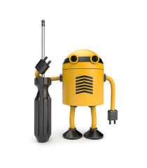 Robot with screwdriver