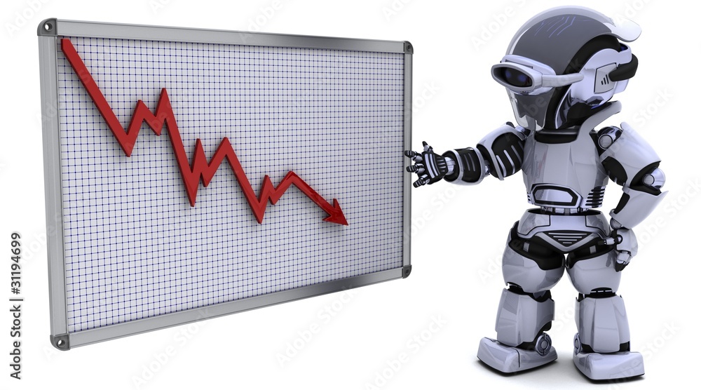 Sticker robot with a graph chart